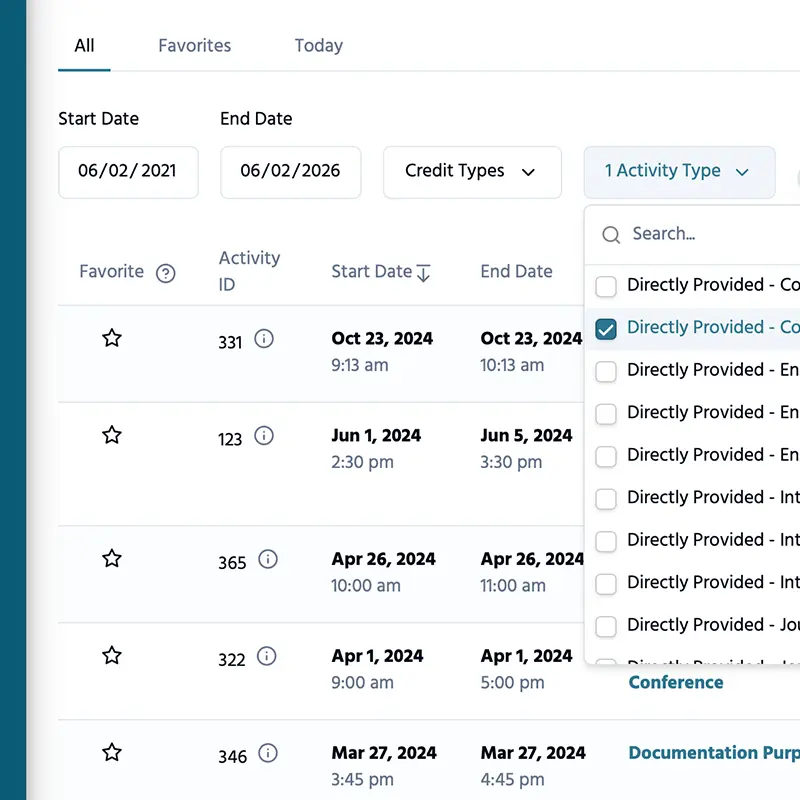 Gallery Image - A web software screen with a grid and filters